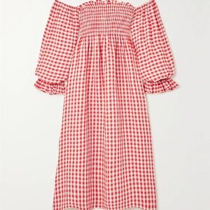Sleeper Atlanta Midi Dress Red Gingham Size S
